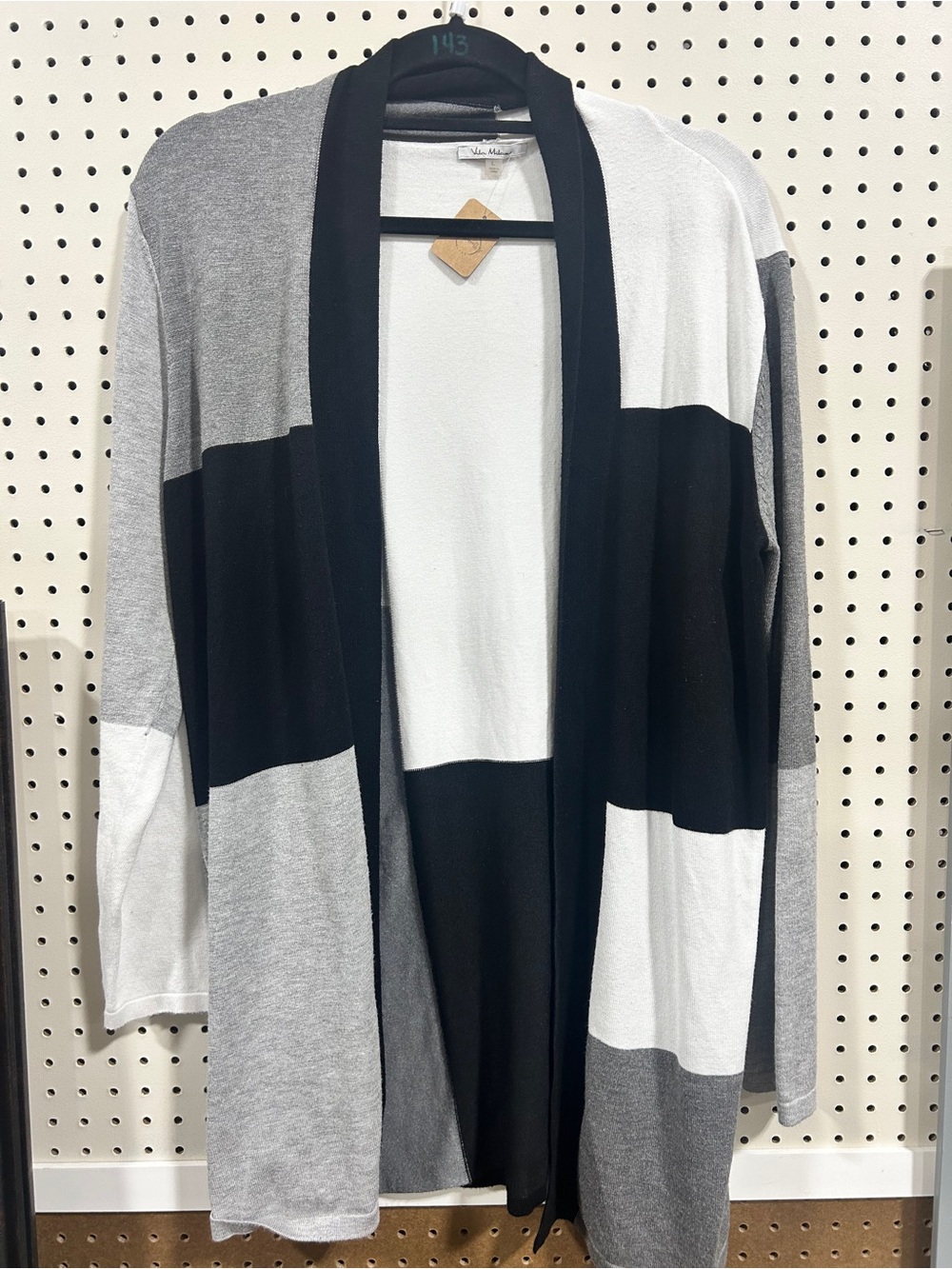 Vera Milaney Colorblock Open‎ Front Cardigan Sweater| Size Large